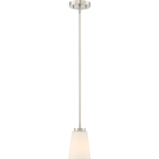 Nuvo Lighting Nome 1-Light Pendant | Transitional Brushed Nickel | Kitchen Island & Dining Room | 7.13in H | Model 60-6253