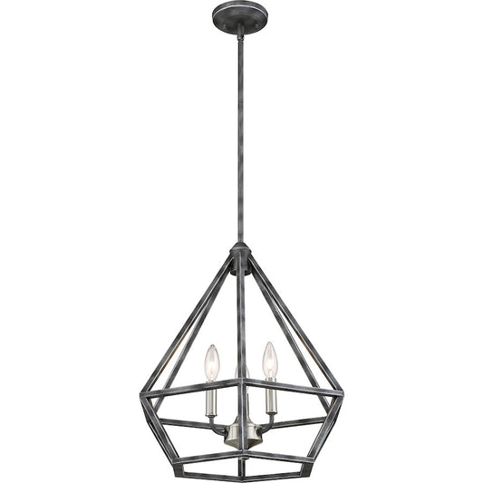 Nuvo Lighting Orin 18in 3-Light Pendant | Transitional Iron Black and Brushed Nickel | Kitchen Island & Dining Room | 18 x 19.25 in | Model 60-6262