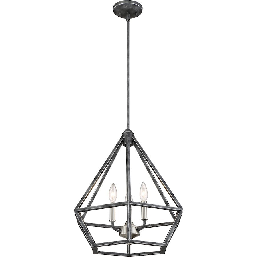 Nuvo Lighting Orin 18in 3-Light Pendant | Transitional Iron Black and Brushed Nickel | Kitchen Island & Dining Room | 18 x 19.25 in | Model 60-6262