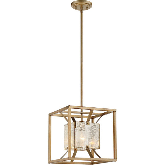 Nuvo Lighting Stanza 12in 1-Light Small Pendant | Antique Gold Metal | Kitchen Island & Dining Room | 12 x 12 x 12 in | Model 60-6273