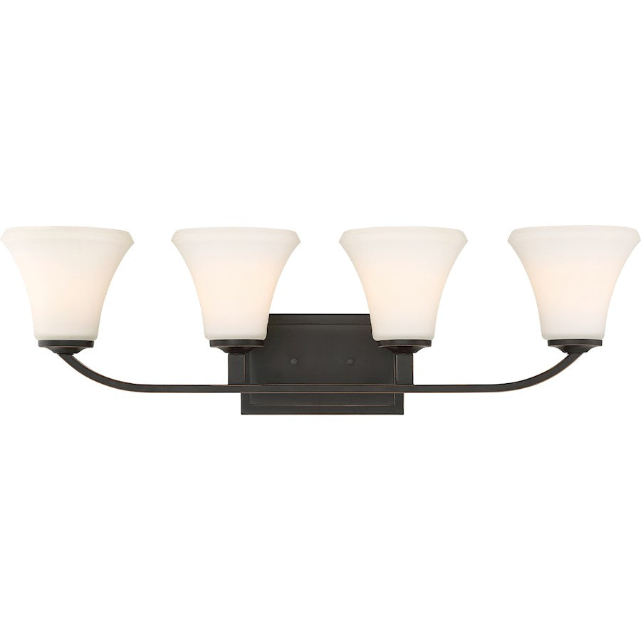 Nuvo Lighting Fawn 29.5in 4-Light Vanity | Traditional Mahogany Bronze | Bathroom Vanity Light | 29.5 x 8.75 in | Model 60-6304