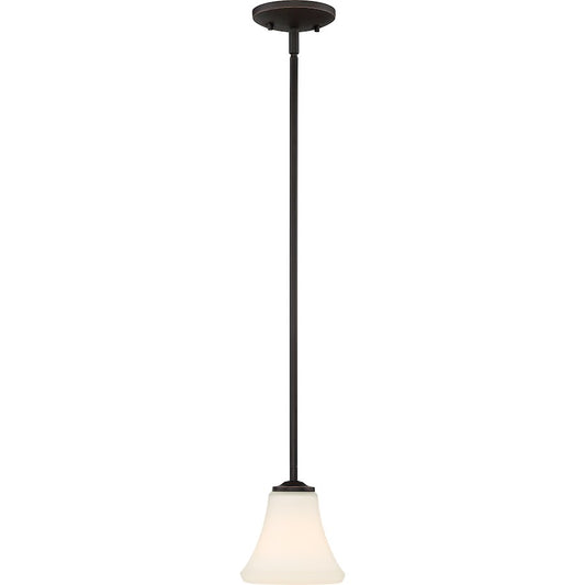 Nuvo Lighting Fawn 1-Light Mini Pendant | Traditional Mahogany Bronze | Kitchen Island & Dining Room Accent | 6.75in H, 100W Incandescent | Model 60-6313