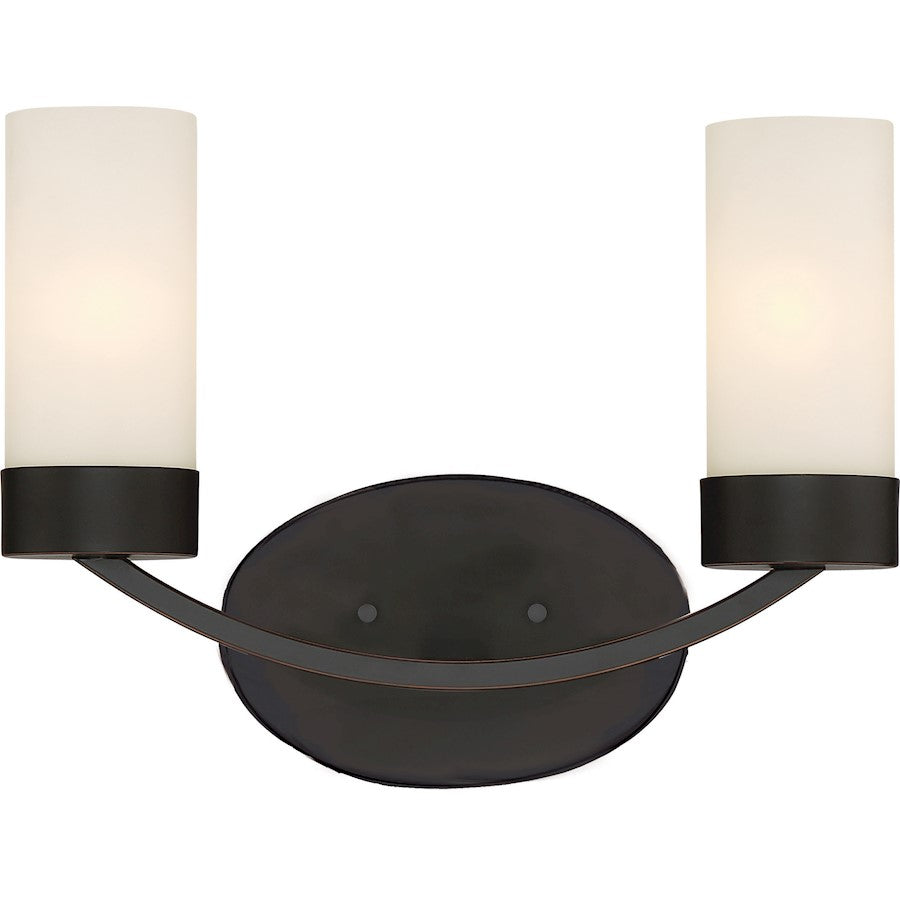 Nuvo Lighting Denver 2-Light Vanity Light | Traditional Mahogany Bronze | Bathroom Vanity & Powder Room | 14 x 10 x 7 in | Model 60-6322
