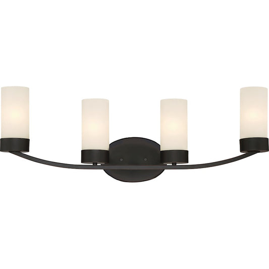 Nuvo Lighting Denver 29in 4-Light Vanity | Traditional Mahogany Bronze | Bathroom Vanity | 29 x 10 in | Model 60-6324