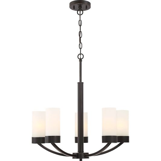 Nuvo Lighting Denver 18.75in 5-Light Chandelier | Traditional Mahogany Bronze | Dining Room & Foyer | 18.75 in H | Model 60-6325