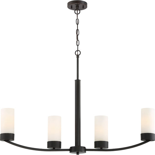 Nuvo Lighting Denver 34in 4-Light Island Pendant | Transitional Mahogany Bronze | Kitchen Island | 34 x 4 x 18 in | Model 60-6328
