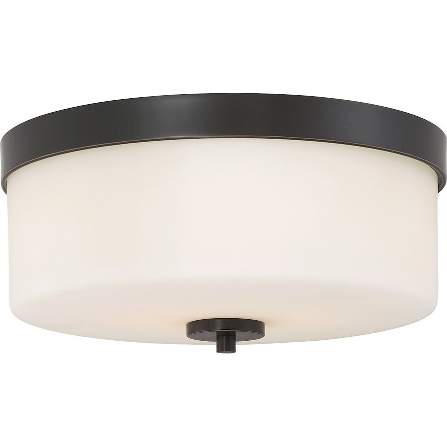 Nuvo Lighting Denver 2-Light Flush Mount | Traditional Mahogany Bronze | Hallway & Bathroom Ceiling Light | 6.38 in H | Model 60-6331