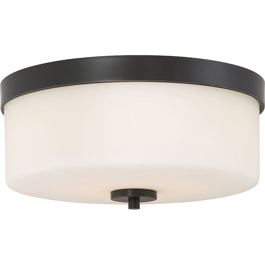 Nuvo Lighting Denver 2-Light Flush Mount | Traditional Mahogany Bronze | Hallway & Bathroom Ceiling Light | 6.38 in H | Model 60-6331