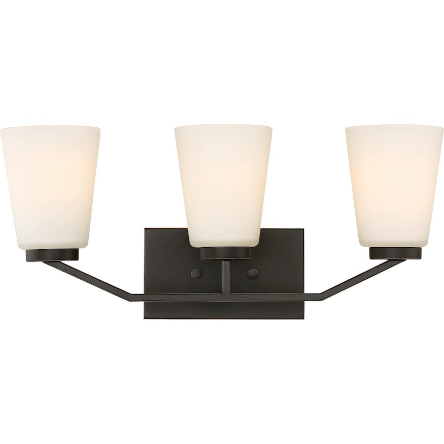 Nuvo Lighting Nome 21in 3-Light Vanity Light | Transitional Mahogany Bronze | Bathroom Vanity | 21 x 9.25 in | Model 60-6343