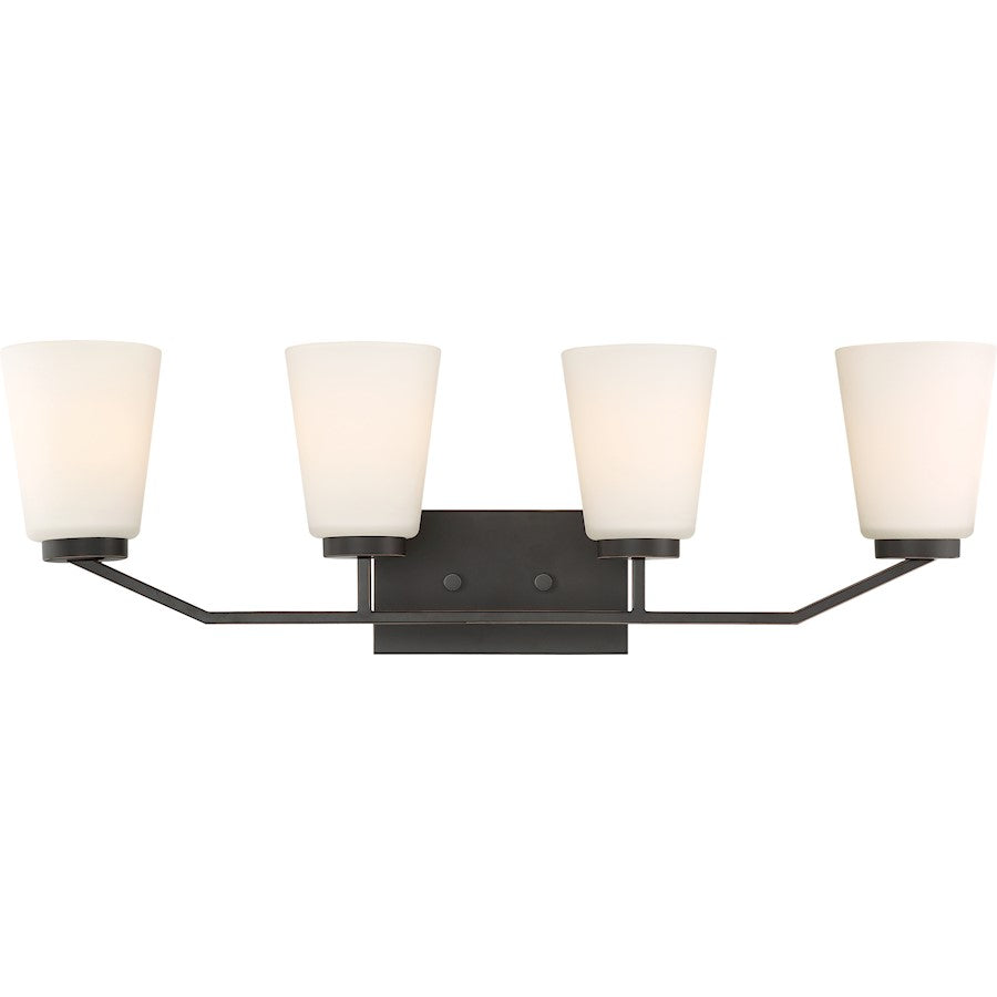 Nuvo Lighting Nome 29.5in 4-Light Vanity Light | Transitional Mahogany Bronze | Bathroom Vanity & Powder Room | 29.5 x 9.25 in | Model 60-6344