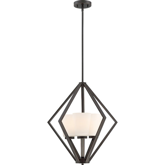 Nuvo Lighting Nome 19.5in 3-Light Pendant | Transitional Mahogany Bronze | Kitchen Island & Dining Room | 19.5 x 19.5 x 22 in | Model 60-6345