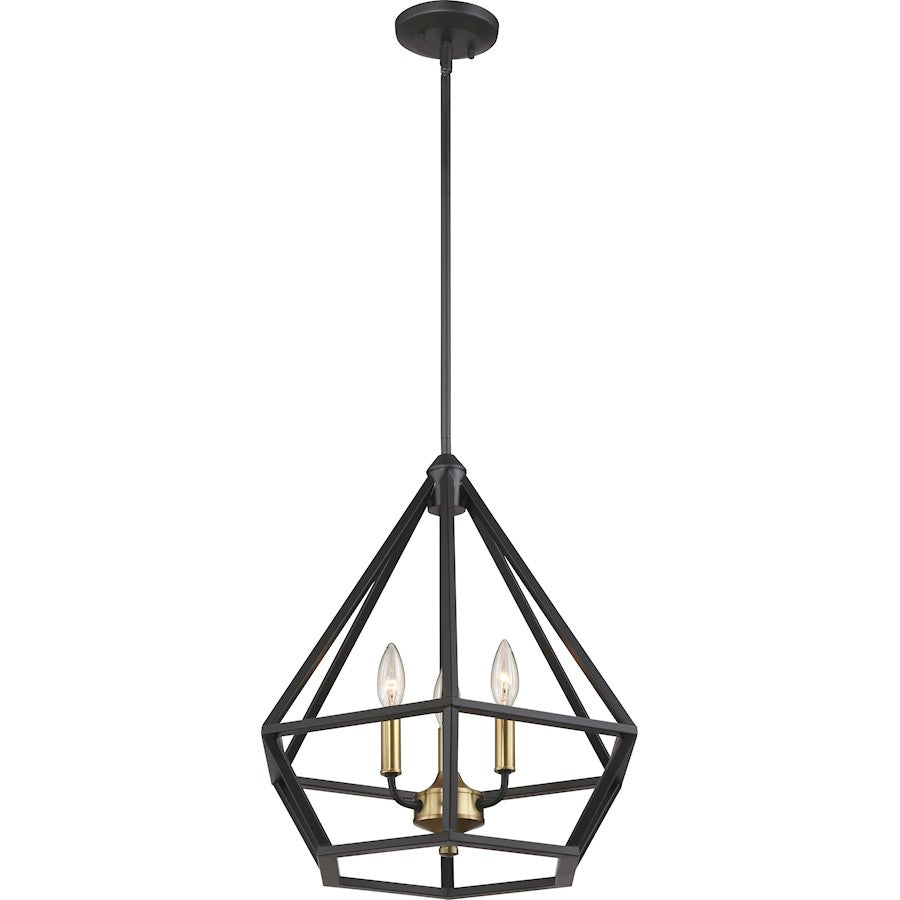 Nuvo Lighting Orin 18in 3-Light Pendant | Transitional Aged Bronze with Brass Accents | Kitchen Island & Dining Room | 18 x 19.25 in | Model 60-6362