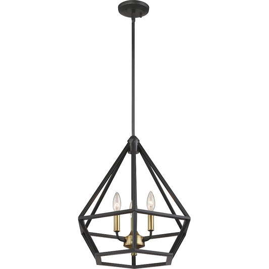 Nuvo Lighting Orin 18in 3-Light Pendant | Transitional Aged Bronze with Brass Accents | Kitchen Island & Dining Room | 18 x 19.25 in | Model 60-6362