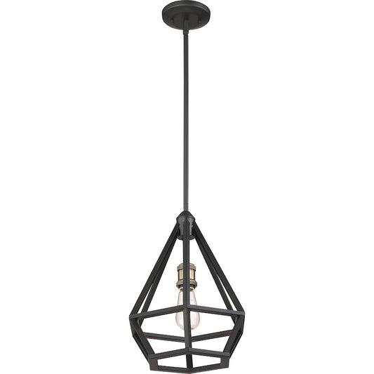 Nuvo Lighting Orin 12in 1-Light Pendant | Transitional Aged Bronze with Brass Accents | Kitchen Island & Dining Room | 12 x 12 x 15.38 in | Model 60-6363