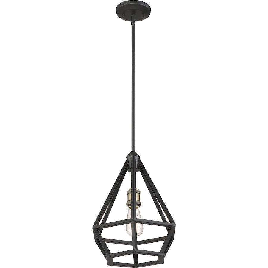 Nuvo Lighting Orin 12in 1-Light Pendant | Transitional Aged Bronze with Brass Accents | Kitchen Island & Dining Room | 12 x 12 x 15.38 in | Model 60-6363