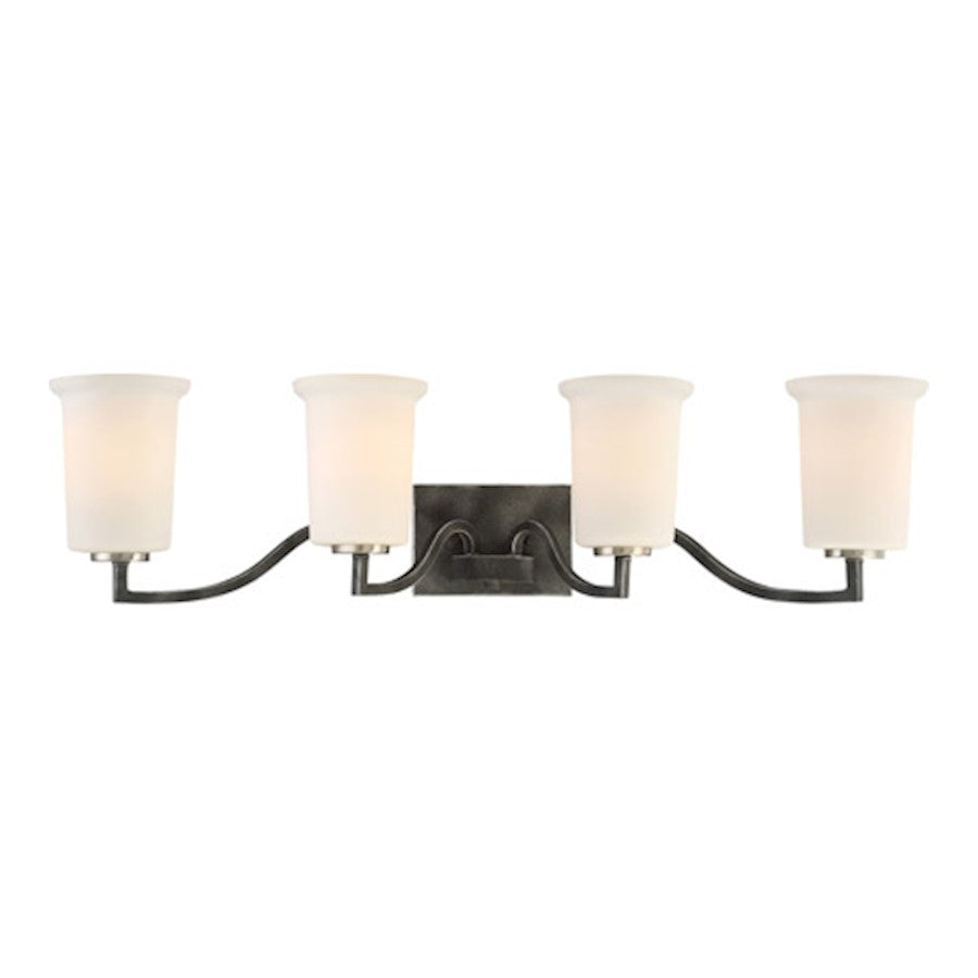Nuvo Lighting Chester 33.5in 4-Light Vanity Light | Traditional Iron Black | Bathroom & Powder Room | 33.5 x 7.75 in | Model 60-6374