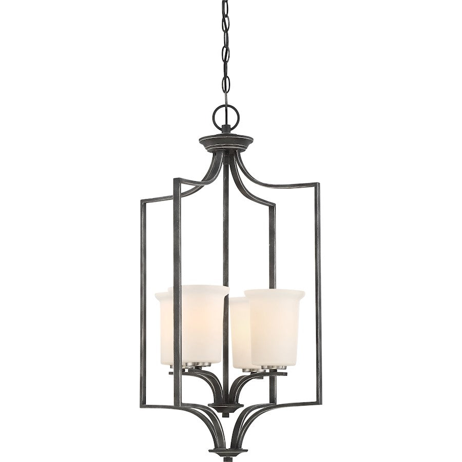 Nuvo Lighting Chester 4-Light Foyer Pendant | Traditional Iron Black | Entryway & Stairwell | 17 x 17 x 30.63 in | Model 60-6376