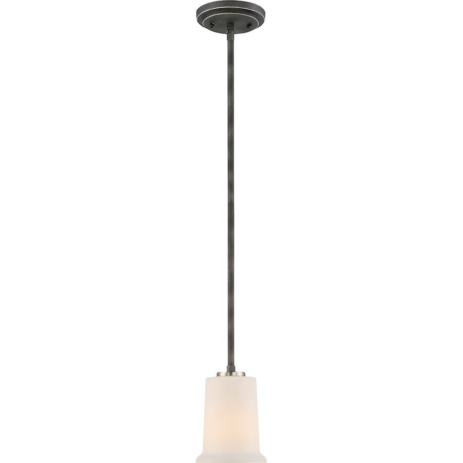 Nuvo Lighting Chester 5.13in 1-Light Mini Pendant | Traditional Iron Black | Kitchen Island & Dining Room | 5.13 x 5.13 x 8.5 in | Model 60-6377