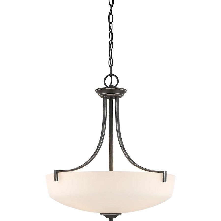 Nuvo Lighting Chester 18.88in 3-Light Pendant | Traditional Iron Black | Kitchen Island & Dining Room | 18.88 x 18.88 x 21.5 in | Model 60-6378