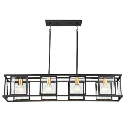Nuvo Lighting Payne 4 Light Island Pendant, Beveled/Midnight Bronze