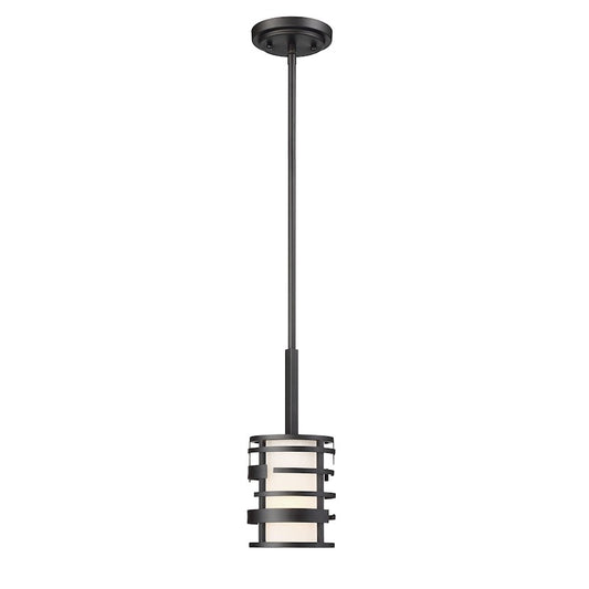 1 Light Mini Pendant, White Shade