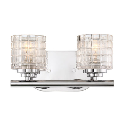 Bathroom Vanity Light, Clear Glass, Polished Nickel