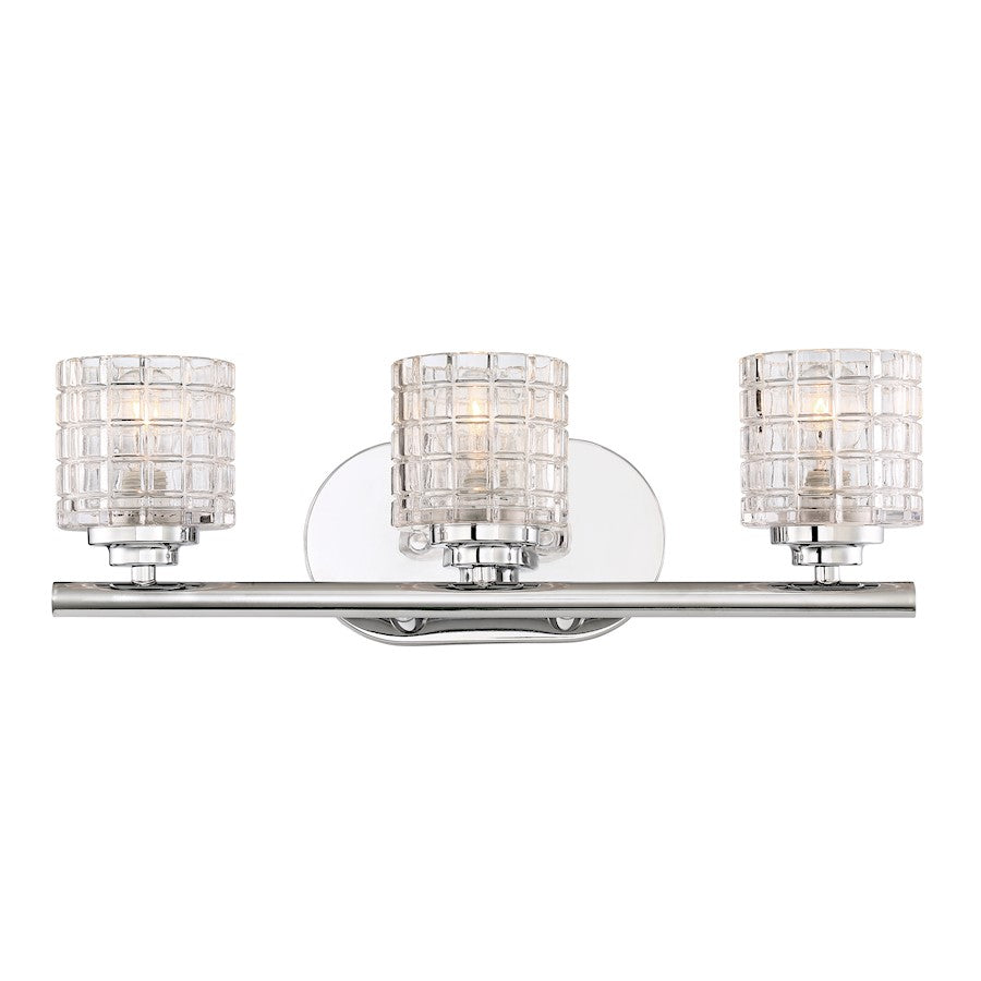 Bathroom Vanity Light, Clear Glass, Polished Nickel
