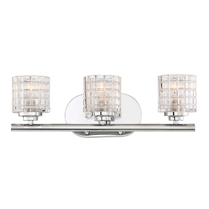 Bathroom Vanity Light, Clear Glass, Polished Nickel