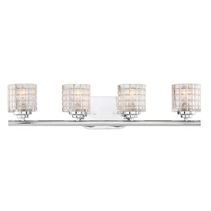 Bathroom Vanity Light, Clear Glass, Polished Nickel
