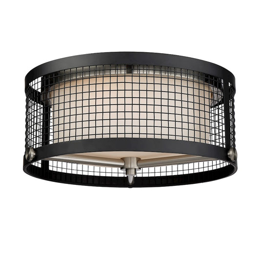 Nuvo Lighting Pratt 3 Light Flush Mount, White/Black, Brushed Nickel