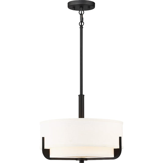 Pendant, Cream Shade/Frosted/Bronze