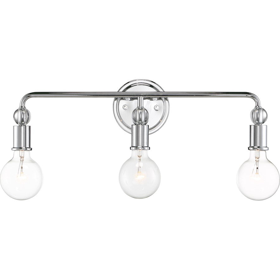 Bathroom Vanity Light, Crystal Accent Polished Nickel