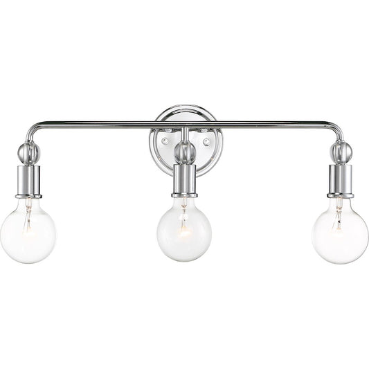 Bathroom Vanity Light, Crystal Accent Polished Nickel