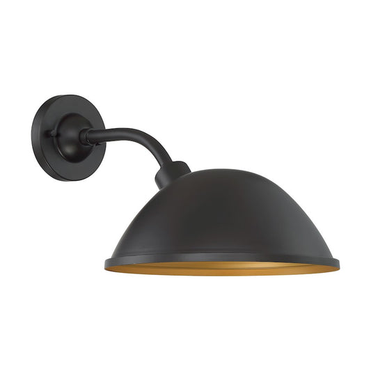 Nuvo Lighting South Street 12in 1-Light Wall Sconce | Farmhouse Dark Bronze and Gold Finish | Outdoor Covered Patio & Entryway | 12 x 11 in | Model 60-6905