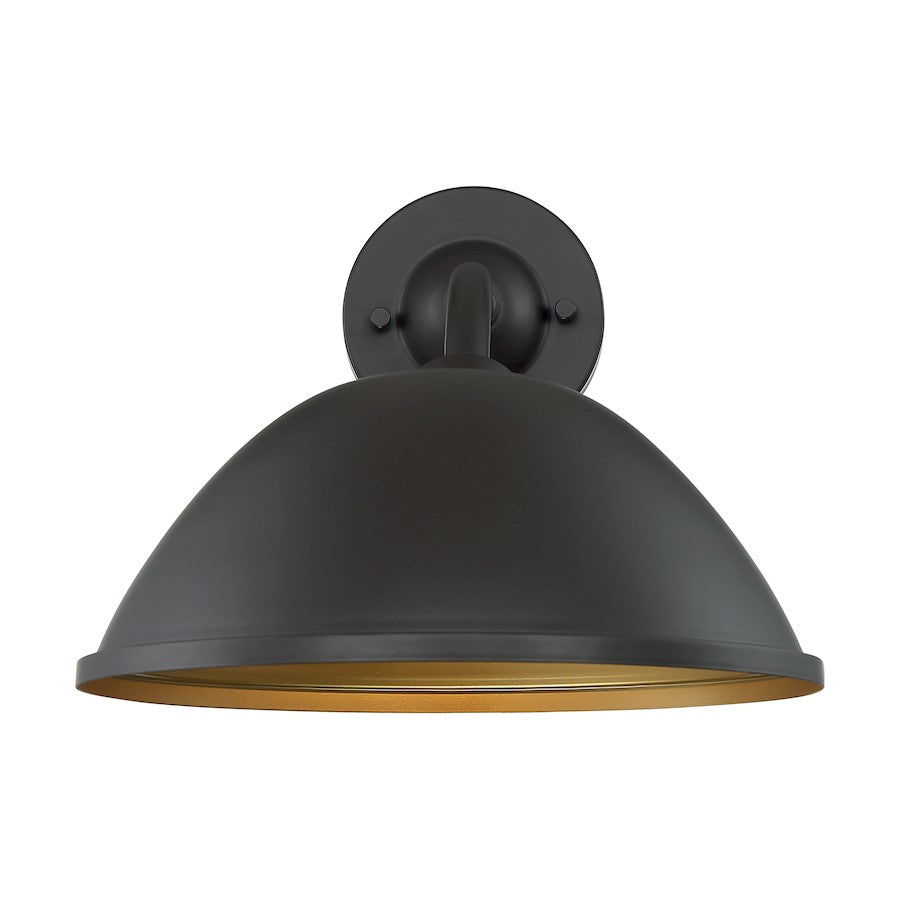Nuvo Lighting South Street 12in 1-Light Wall Sconce | Farmhouse Dark Bronze and Gold Finish | Outdoor Covered Patio & Entryway | 12 x 11 in | Model 60-6905