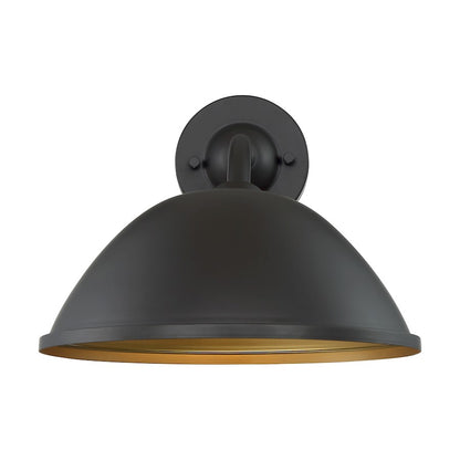 Nuvo Lighting South Street 12in 1-Light Wall Sconce | Farmhouse Dark Bronze and Gold Finish | Outdoor Covered Patio & Entryway | 12 x 11 in | Model 60-6905