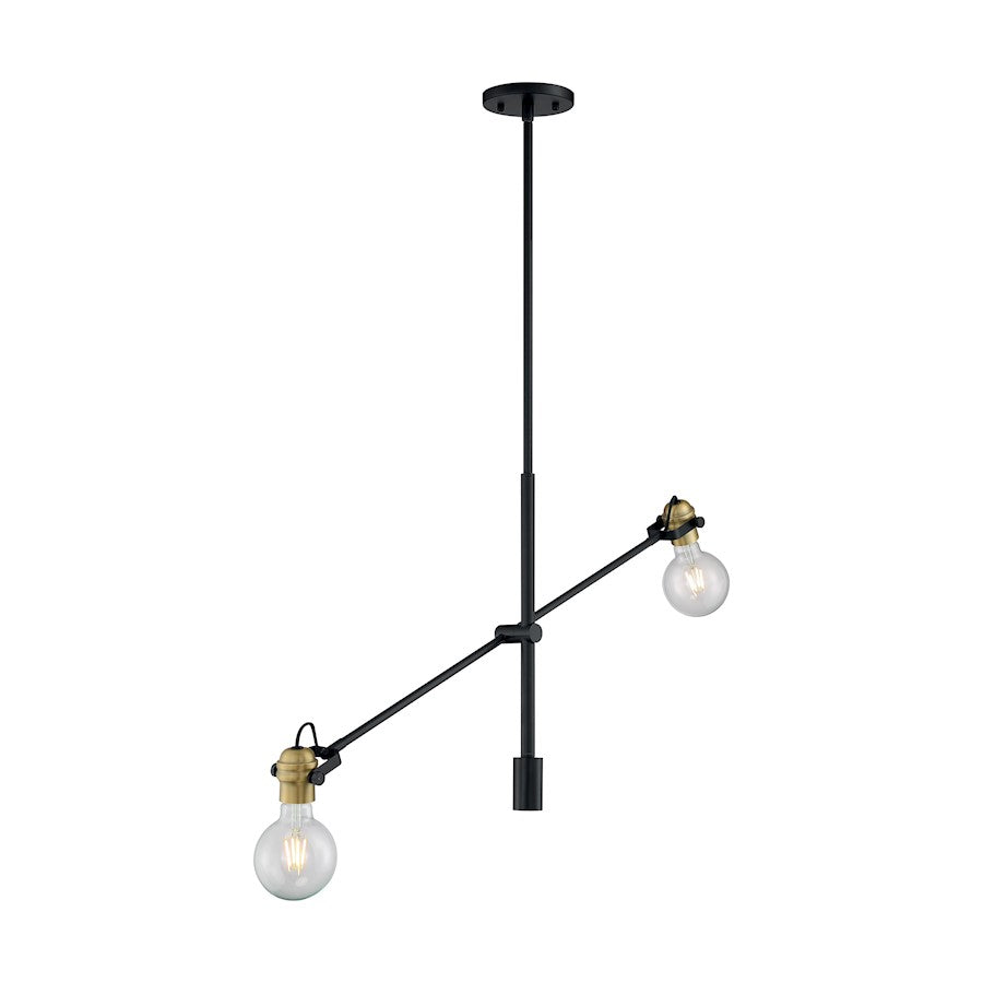 Pendant, Black/Brass Accents