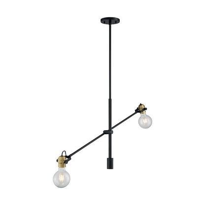 Pendant, Black/Brass Accents