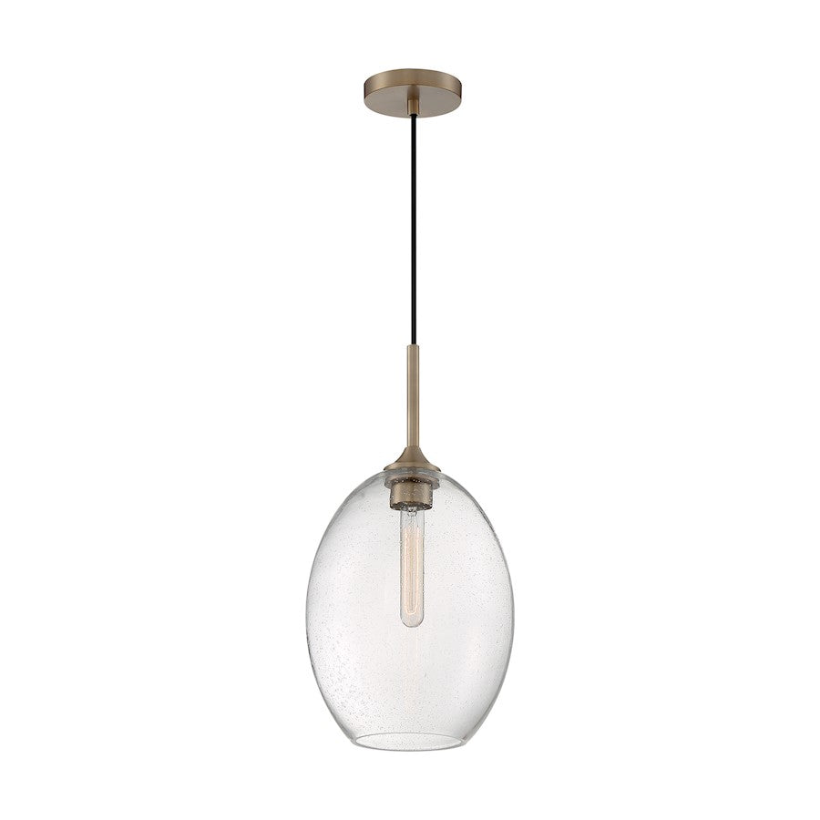 Nuvo Lighting Aria 12in 1-Light Pendant | Transitional Burnished Brass and Clear Seeded Glass | Kitchen Island & Dining Room | 11.63 x | Model 60-7018