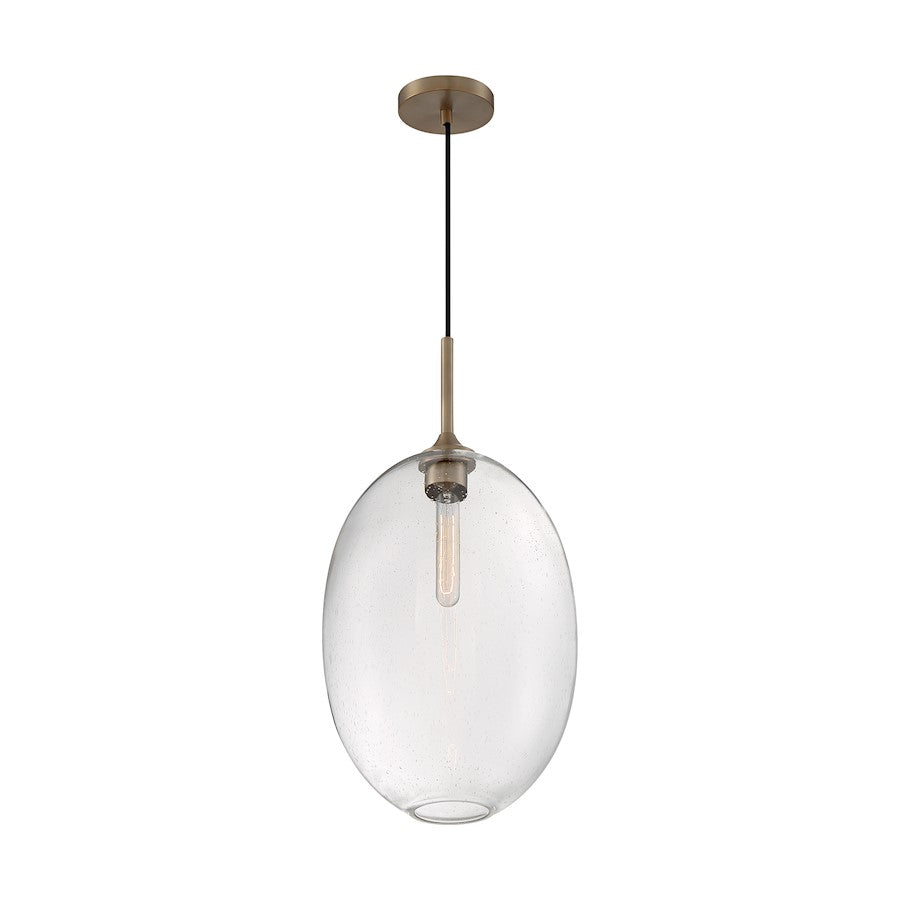 Nuvo Lighting Aria 12in 1-Light Pendant | Transitional Burnished Brass and Clear Seeded Glass | Kitchen Island & Dining Room | 11.63 x | Model 60-7018