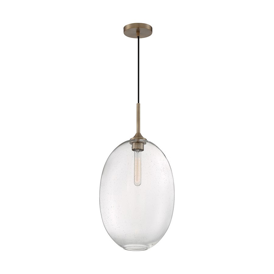 Nuvo Lighting Aria 12in 1-Light Pendant | Transitional Burnished Brass and Clear Seeded Glass | Kitchen Island & Dining Room | 11.63 x | Model 60-7018