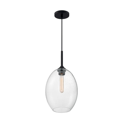 Nuvo Lighting Aria 12in 1-Light Pendant | Transitional Burnished Brass and Clear Seeded Glass | Kitchen Island & Dining Room | 11.63 x | Model 60-7018