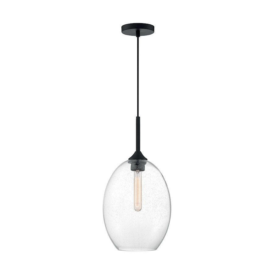 Nuvo Lighting Aria 12in 1-Light Pendant | Transitional Burnished Brass and Clear Seeded Glass | Kitchen Island & Dining Room | 11.63 x | Model 60-7018