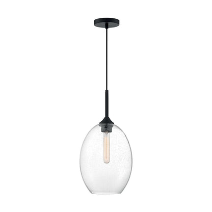 Nuvo Lighting Aria 12in 1-Light Pendant | Transitional Burnished Brass and Clear Seeded Glass | Kitchen Island & Dining Room | 11.63 x | Model 60-7018