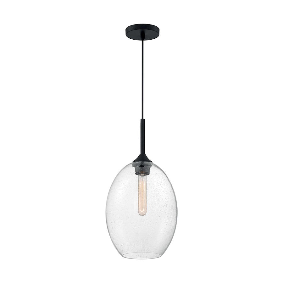 Nuvo Lighting Aria 12in 1-Light Pendant | Transitional Burnished Brass and Clear Seeded Glass | Kitchen Island & Dining Room | 11.63 x | Model 60-7018