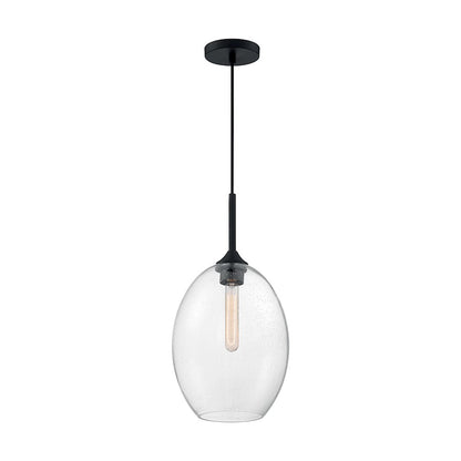 Nuvo Lighting Aria 12in 1-Light Pendant | Transitional Burnished Brass and Clear Seeded Glass | Kitchen Island & Dining Room | 11.63 x | Model 60-7018