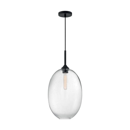 Nuvo Lighting Aria 12in 1-Light Pendant | Transitional Burnished Brass and Clear Seeded Glass | Kitchen Island & Dining Room | 11.63 x | Model 60-7018