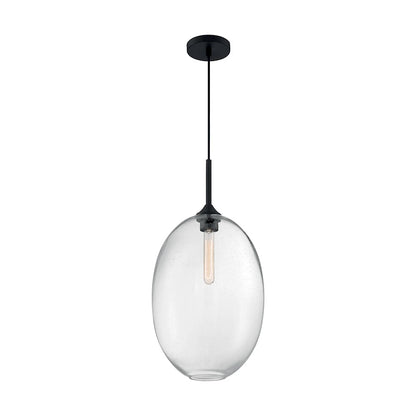 Nuvo Lighting Aria 12in 1-Light Pendant | Transitional Burnished Brass and Clear Seeded Glass | Kitchen Island & Dining Room | 11.63 x | Model 60-7018
