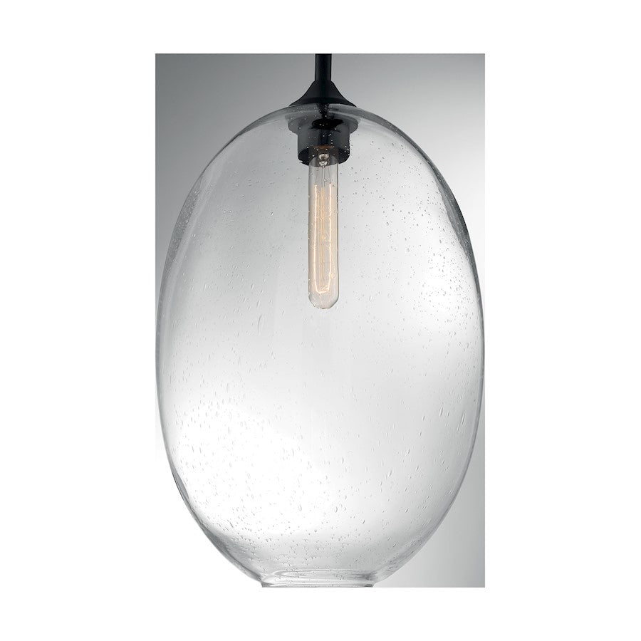 Nuvo Lighting Aria 12in 1-Light Pendant | Transitional Burnished Brass and Clear Seeded Glass | Kitchen Island & Dining Room | 11.63 x | Model 60-7018