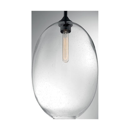 Nuvo Lighting Aria 12in 1-Light Pendant | Transitional Burnished Brass and Clear Seeded Glass | Kitchen Island & Dining Room | 11.63 x | Model 60-7018